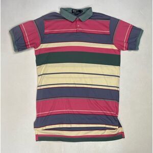 VINTAGE Polo Ralph Lauren Rugby Polo Shirt Men Slim Fit Large Multicolor USA 90s